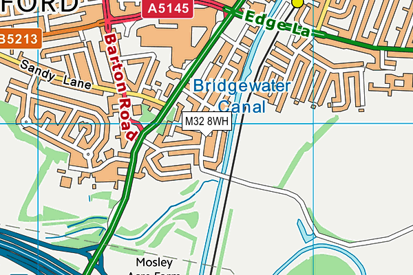 M32 8WH map - OS VectorMap District (Ordnance Survey)