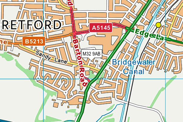 M32 9AB map - OS VectorMap District (Ordnance Survey)