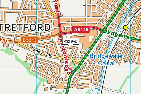 M32 9AD map - OS VectorMap District (Ordnance Survey)