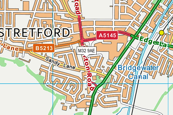 M32 9AE map - OS VectorMap District (Ordnance Survey)