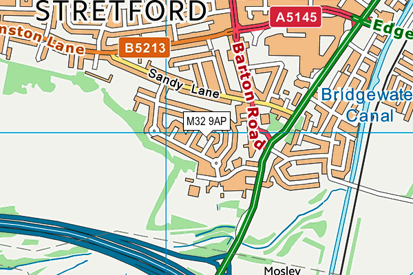 M32 9AP map - OS VectorMap District (Ordnance Survey)