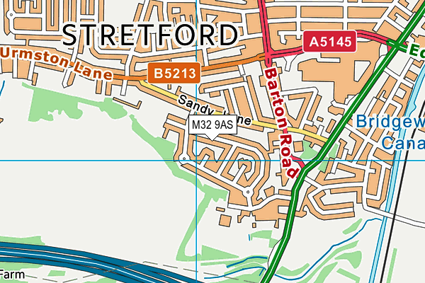 M32 9AS map - OS VectorMap District (Ordnance Survey)