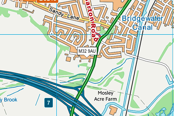 M32 9AU map - OS VectorMap District (Ordnance Survey)