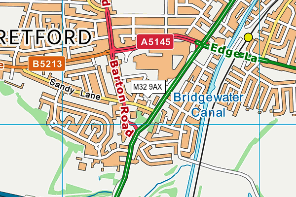 M32 9AX map - OS VectorMap District (Ordnance Survey)