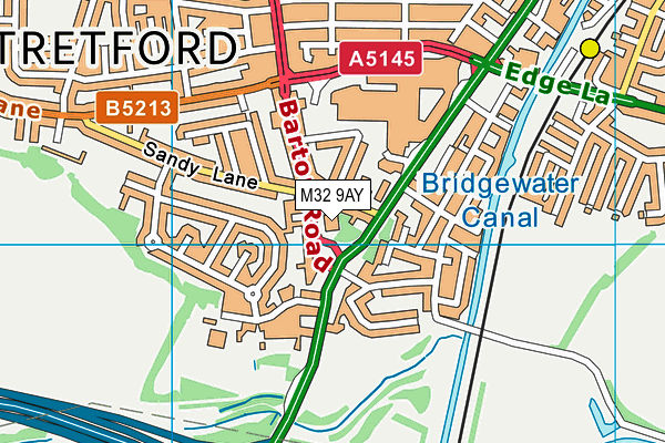 M32 9AY map - OS VectorMap District (Ordnance Survey)