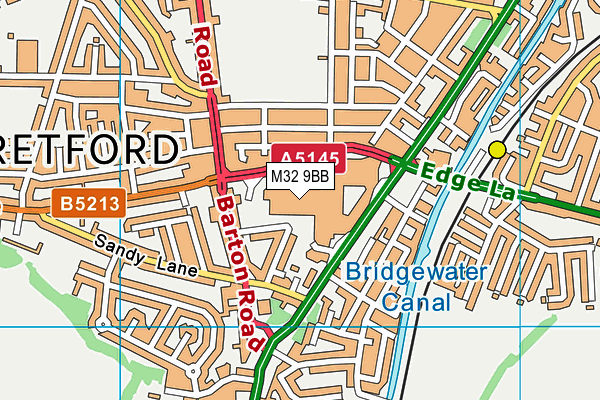 M32 9BB map - OS VectorMap District (Ordnance Survey)