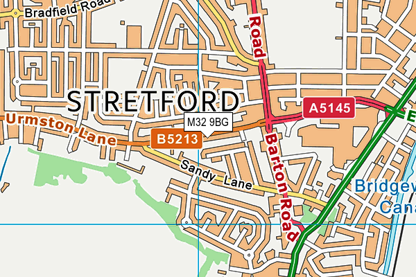 M32 9BG map - OS VectorMap District (Ordnance Survey)