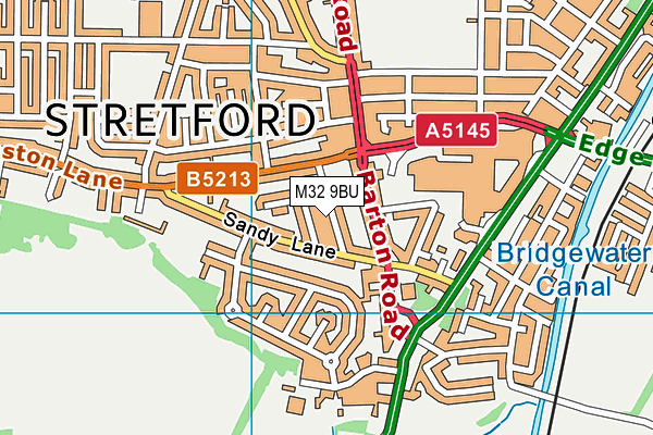 M32 9BU map - OS VectorMap District (Ordnance Survey)