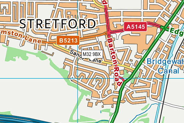 M32 9BX map - OS VectorMap District (Ordnance Survey)