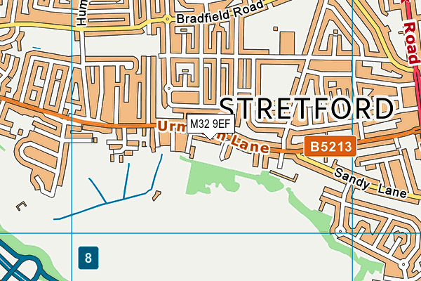 M32 9EF map - OS VectorMap District (Ordnance Survey)