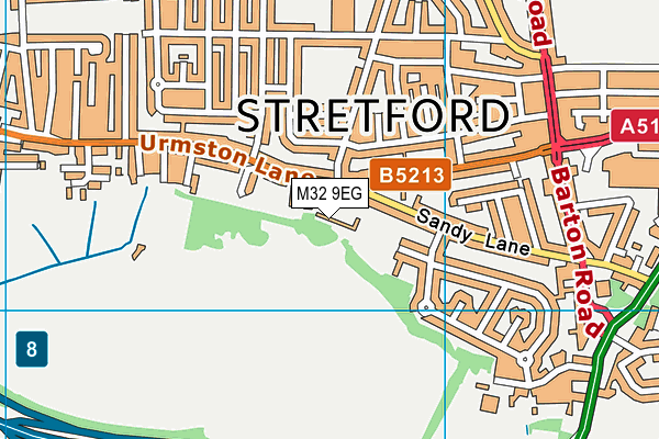 M32 9EG map - OS VectorMap District (Ordnance Survey)