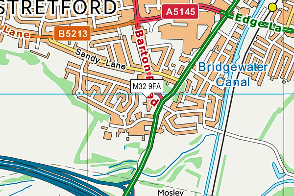 M32 9FA map - OS VectorMap District (Ordnance Survey)