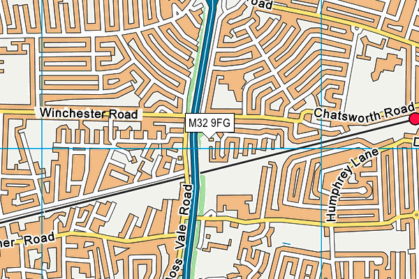 M32 9FG map - OS VectorMap District (Ordnance Survey)