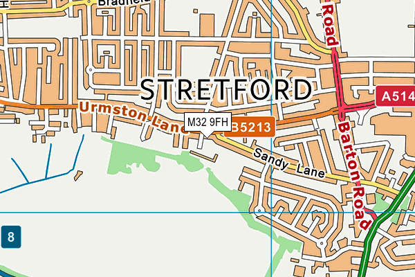 M32 9FH map - OS VectorMap District (Ordnance Survey)