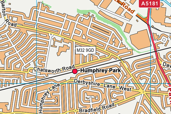 M32 9GD map - OS VectorMap District (Ordnance Survey)