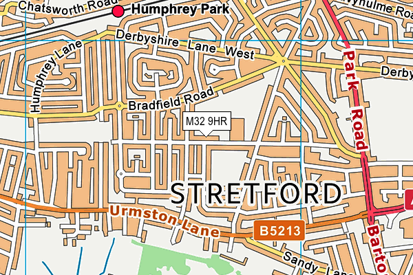 Moss Park map (M32 9HR) - OS VectorMap District (Ordnance Survey)
