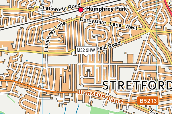 M32 9HW map - OS VectorMap District (Ordnance Survey)