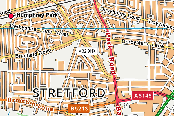 M32 9HX map - OS VectorMap District (Ordnance Survey)