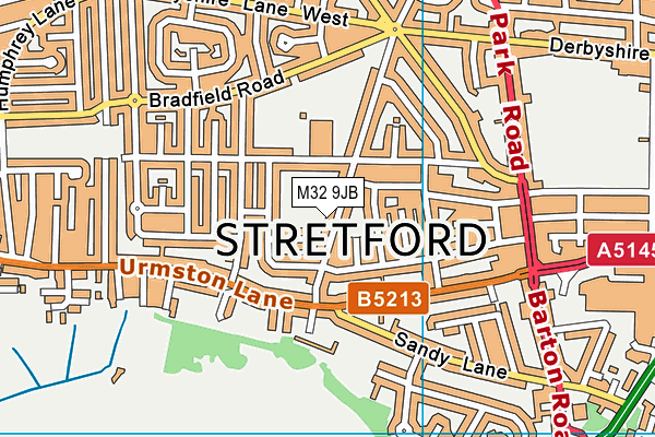 M32 9JB map - OS VectorMap District (Ordnance Survey)