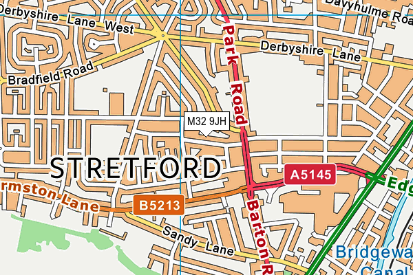 M32 9JH map - OS VectorMap District (Ordnance Survey)