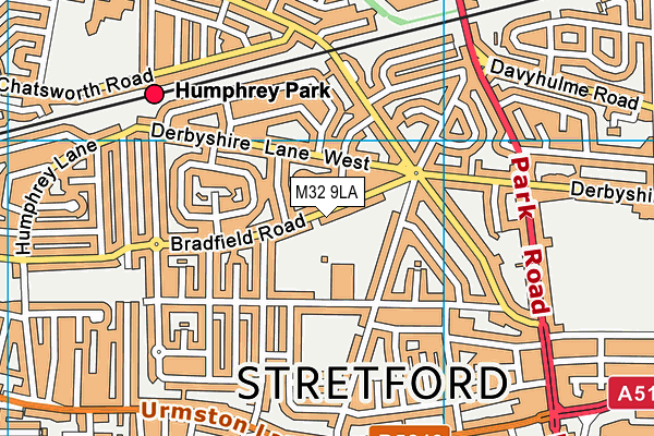 M32 9LA map - OS VectorMap District (Ordnance Survey)