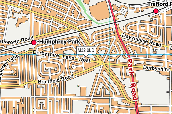 M32 9LD map - OS VectorMap District (Ordnance Survey)