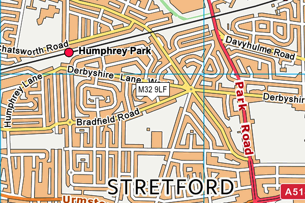 M32 9LF map - OS VectorMap District (Ordnance Survey)