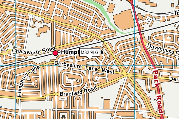 M32 9LG map - OS VectorMap District (Ordnance Survey)