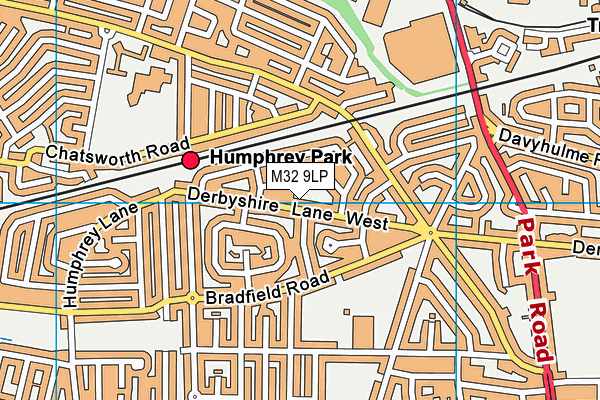 M32 9LP map - OS VectorMap District (Ordnance Survey)