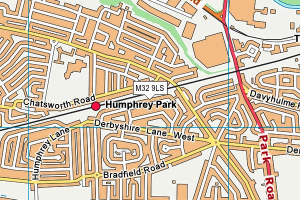 M32 9LS map - OS VectorMap District (Ordnance Survey)