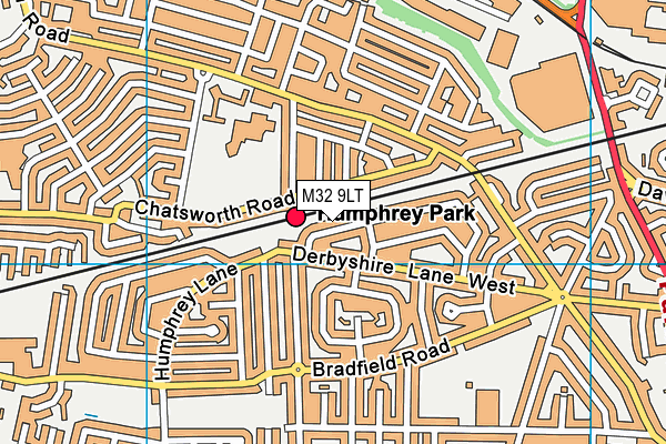 M32 9LT map - OS VectorMap District (Ordnance Survey)