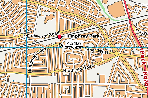 M32 9LW map - OS VectorMap District (Ordnance Survey)