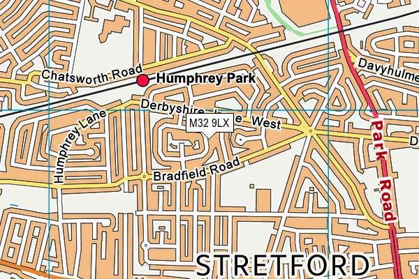 M32 9LX map - OS VectorMap District (Ordnance Survey)