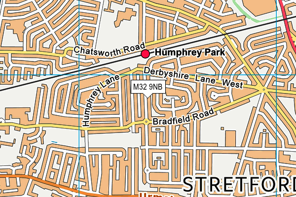 M32 9NB map - OS VectorMap District (Ordnance Survey)