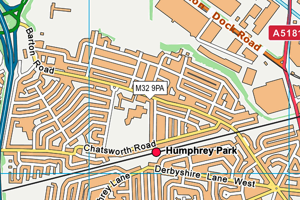 M32 9PA map - OS VectorMap District (Ordnance Survey)