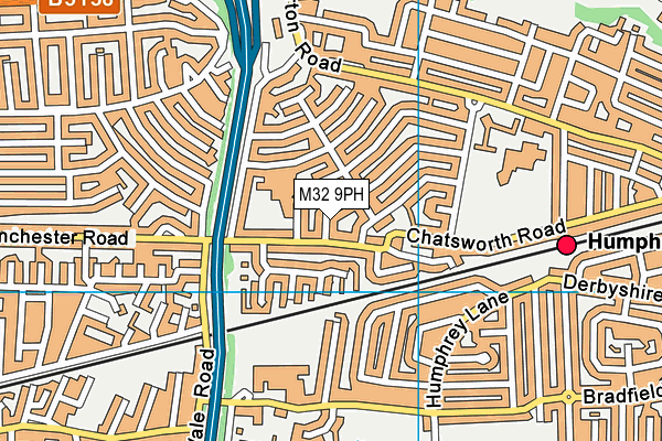 M32 9PH map - OS VectorMap District (Ordnance Survey)