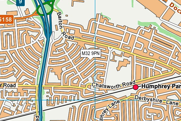 M32 9PN map - OS VectorMap District (Ordnance Survey)