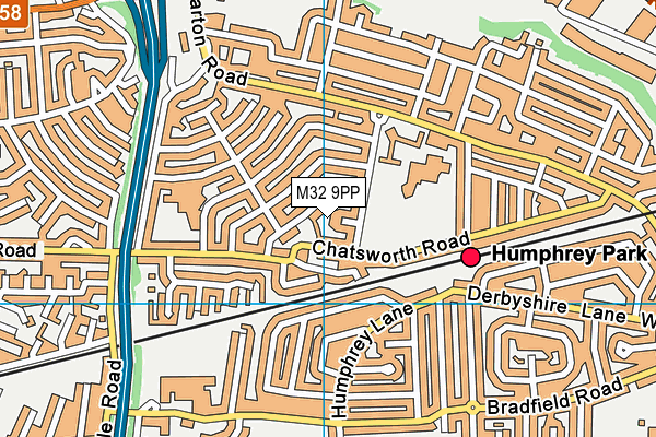 M32 9PP map - OS VectorMap District (Ordnance Survey)