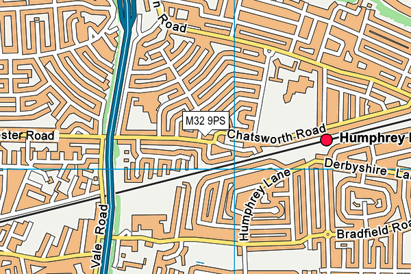 M32 9PS map - OS VectorMap District (Ordnance Survey)