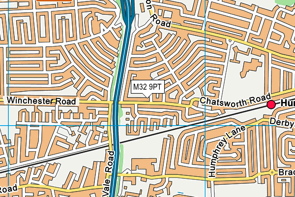 M32 9PT map - OS VectorMap District (Ordnance Survey)