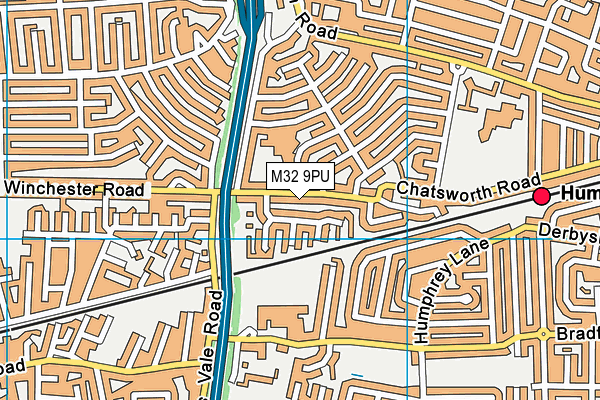 M32 9PU map - OS VectorMap District (Ordnance Survey)