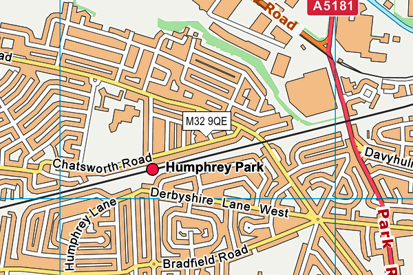 M32 9QE map - OS VectorMap District (Ordnance Survey)