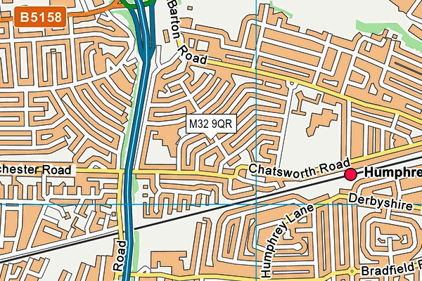 M32 9QR map - OS VectorMap District (Ordnance Survey)