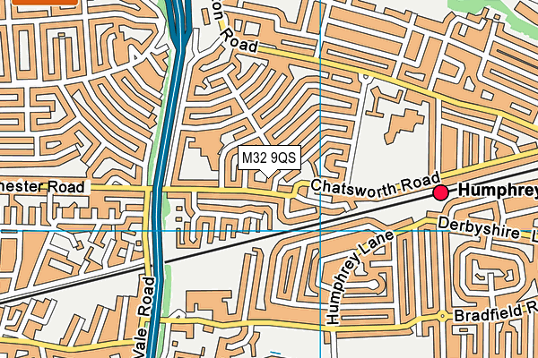 M32 9QS map - OS VectorMap District (Ordnance Survey)