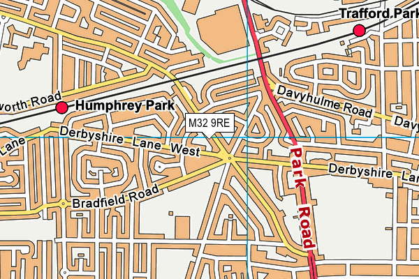 M32 9RE map - OS VectorMap District (Ordnance Survey)