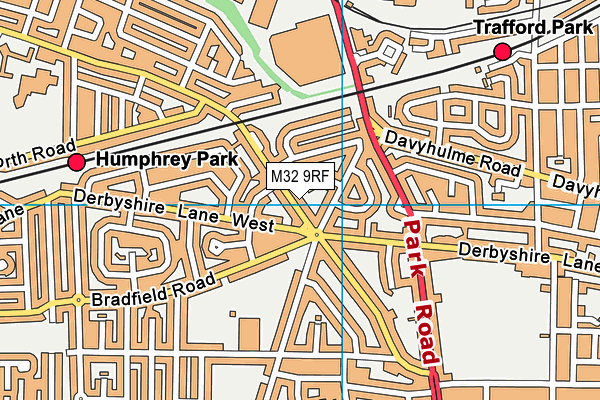 M32 9RF map - OS VectorMap District (Ordnance Survey)