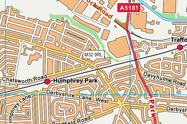 M32 9RL map - OS VectorMap District (Ordnance Survey)