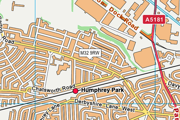 M32 9RW map - OS VectorMap District (Ordnance Survey)