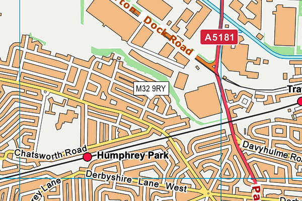 M32 9RY map - OS VectorMap District (Ordnance Survey)