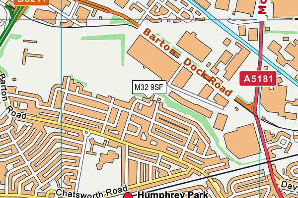 M32 9SF map - OS VectorMap District (Ordnance Survey)